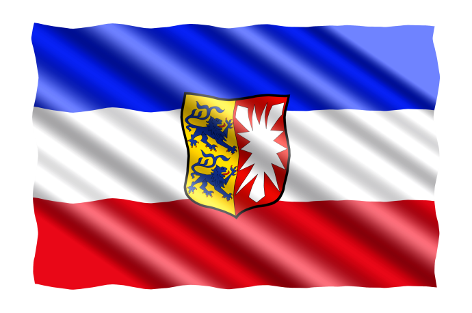 Flagge vom Bundesland Schleswig- Holstein